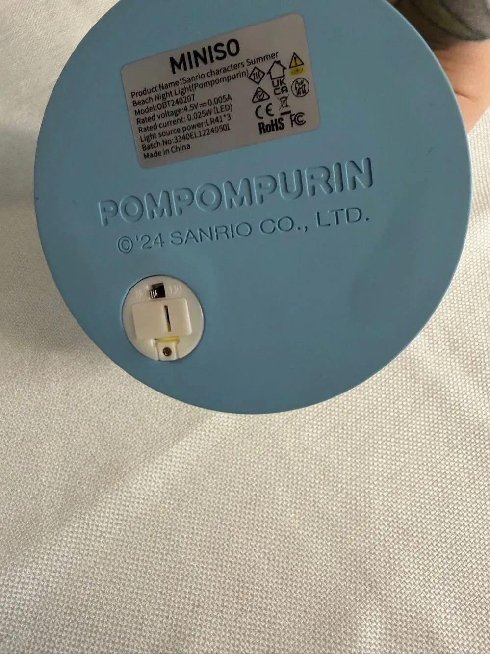 Miniso Pompompurin Palm Night Light